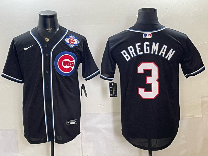 Men 2026 Chicago Cubs #3 Bregman black Game Nike MLB Jersey 0528001